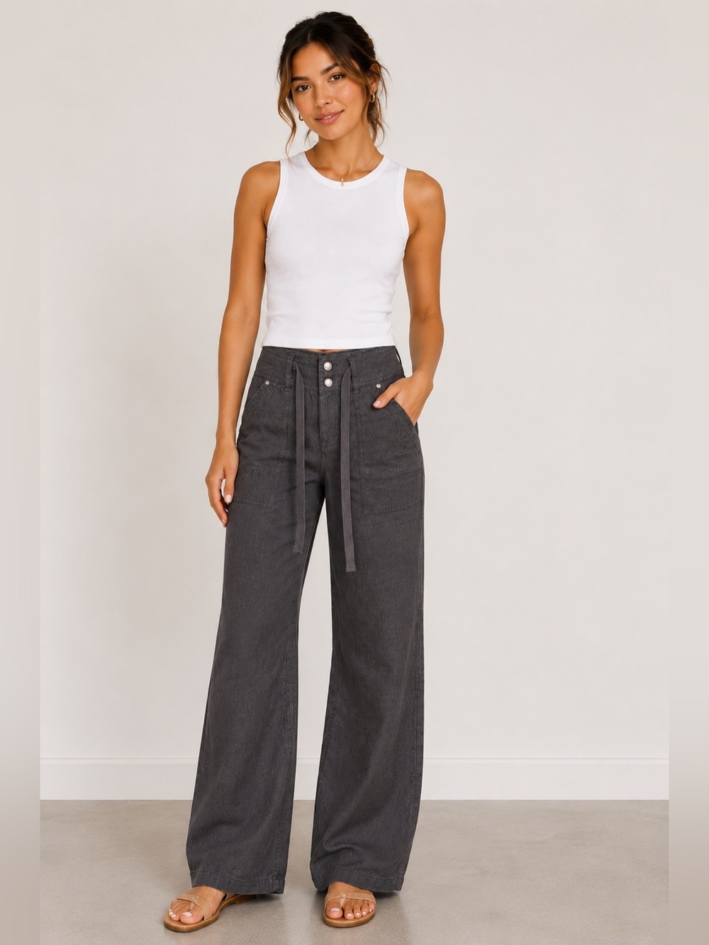 INC International Concepts NWT Wide Leg linen Pants